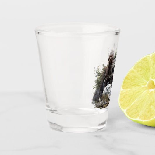 Der deutsche Kurzhaar oder Deutsch Kurzhaar Schnapsglas (Links)