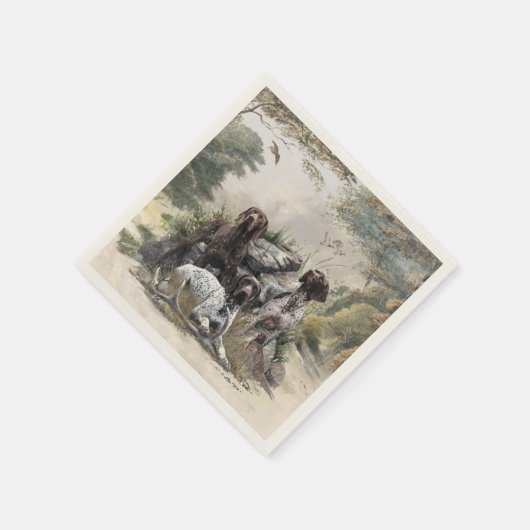 Der deutsche Kurzhaar oder Deutsch Kurzhaar Serviette (Ecke)