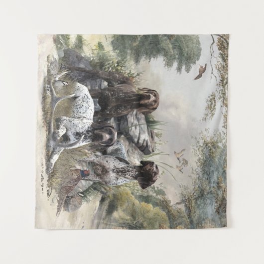 Der deutsche Kurzhaar oder Deutsch Kurzhaar Wandteppich (Vorderseite (Horizontal))