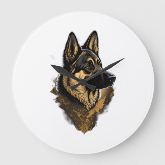 Der Deutsche Schäferhund 004  Große Wanduhr (Vorderseite)