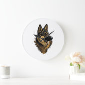 Der Deutsche Schäferhund 004  Große Wanduhr (Zuhause)