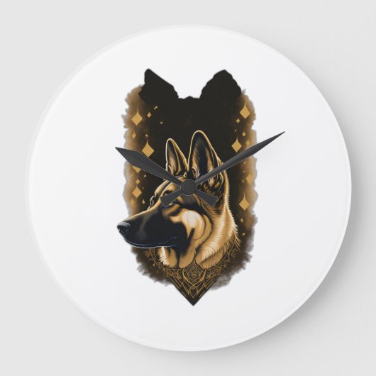 Der Deutsche Schäferhund 011 Große Wanduhr (Vorderseite)
