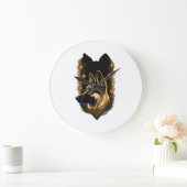Der Deutsche Schäferhund 011 Große Wanduhr (Zuhause)