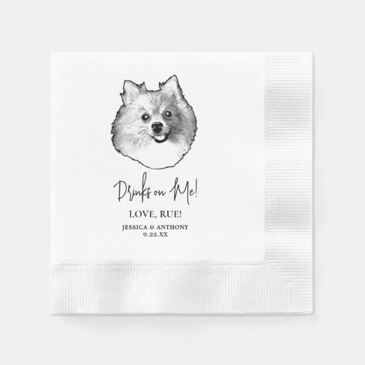 Der deutsche Spitz Dog Personalisiert Drinks auf m Serviette (Vorderseite)