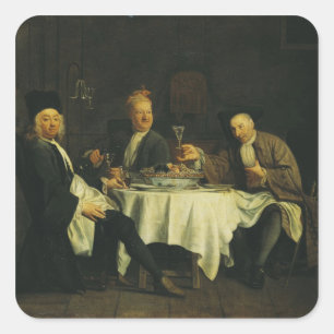 Der Dichter Alexis Piron am Tisch Quadratischer Aufkleber