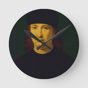Der Dichter Casio, c.1495-1500 (Öl auf Platte) Runde Wanduhr