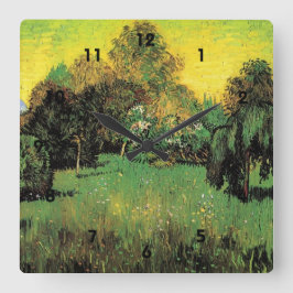 Der Dichtergarten von Vincent van Gogh. Quadratische Wanduhr