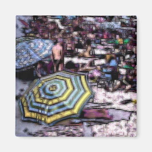 Der digitale Effekt des Strandes "Impressum" Magnet (Vorne)