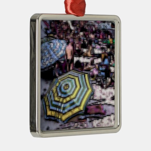 Der digitale Effekt des Strandes "Impressum" Ornament Aus Metall (Rechts)