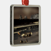 Der digitale Effekt des Strandes "Impressum" Ornament Aus Metall (Rechts)