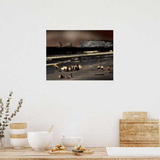 Der digitale Effekt des Strandes "Impressum" Poster (Küche)