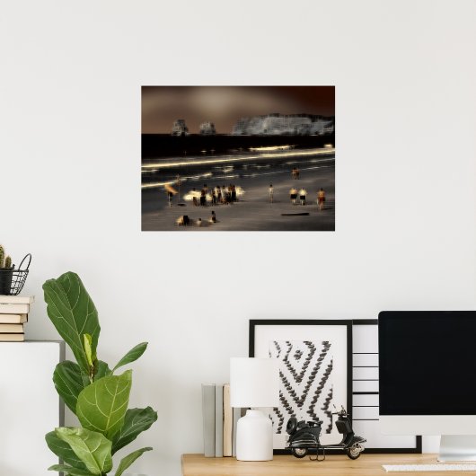 Der digitale Effekt des Strandes "Impressum" Poster (Heimbüro)