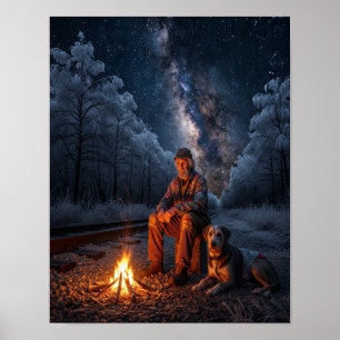Der Dilemma-Rail-Fahrer mit seinem Hund Poster