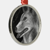 Der Dingo Silbernes Ornament (Rechts)
