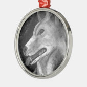Der Dingo Silbernes Ornament (Links)