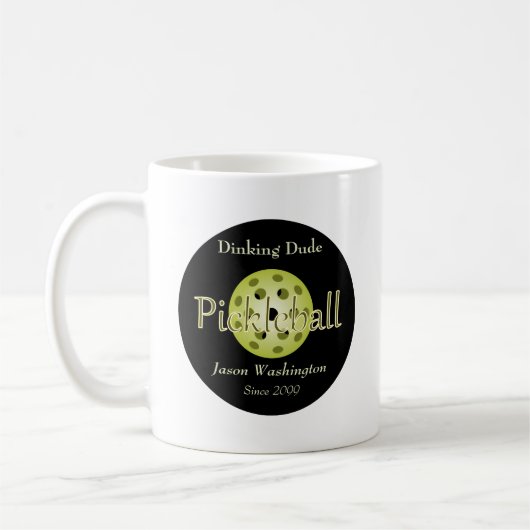 Der Dinking Dude Guy Pickleball Ball Kaffeetasse (Links)