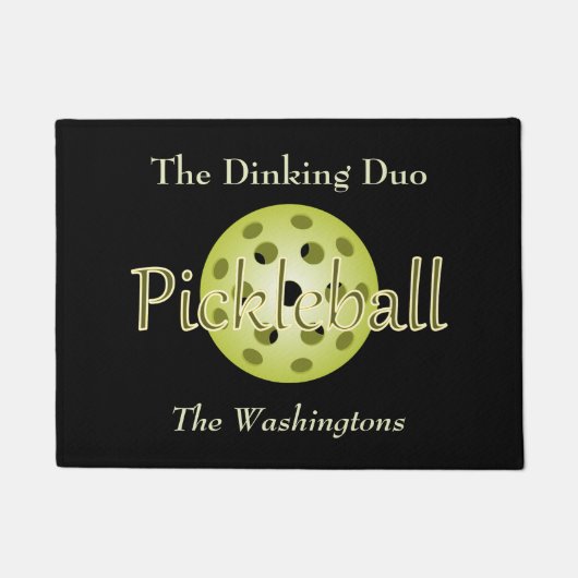 Der Dinking Duo Couple Pickleball Ball Fußmatte (Vorderseite)