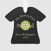 Der Dinking-Typ Pickleball Ball Ornament (Rückseite)