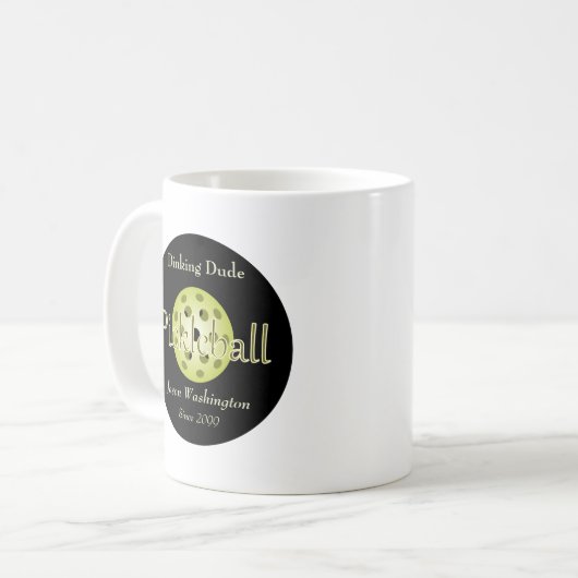 Der Dinking Typ Typ Pickleball Ball Kaffeetasse (Vorderseite Links)