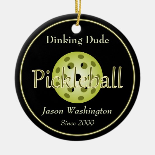 Der Dinking Typ Typ Pickleball Ball Keramik Ornament (Vorne)