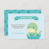 Der Dinosaurier ungefähr, zum der Babyparty Dankeskarte (Vorne/Hinten)