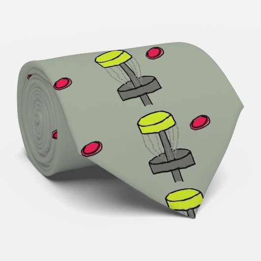 Der Discgolfkorb mit Discbild-Muster-Krawatte Krawatte (Gerollt)