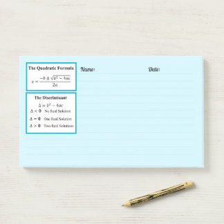 Der Diskriminant & Die Quadratische Formel Notizbl Post-it Klebezettel