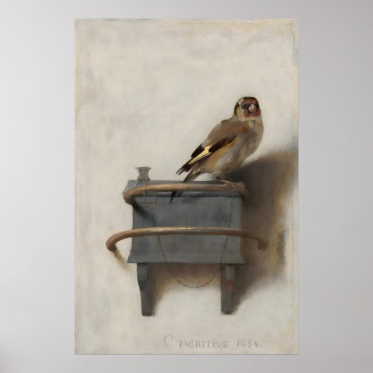 Der Distelfink Gemälde Carel Fabritius Vogel Kunst Poster (Vorne)