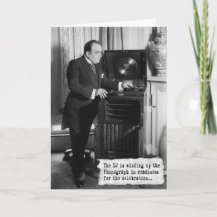 Der DJ ist bereit zur Retro-Geburtstagskarte Karte