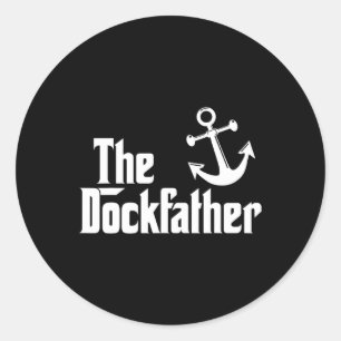 Der Dockfather Lustiger Boote Fischerei Boot Vater Runder Aufkleber
