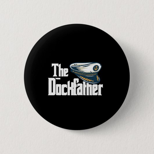 Der Dockfather Lustiges Boot Anglerboot Vater Capt Button (Vorderseite)