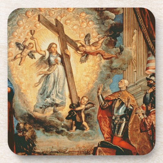 Der Doge Grimani, der vor Glauben knit Getränkeuntersetzer (Vorderseite)