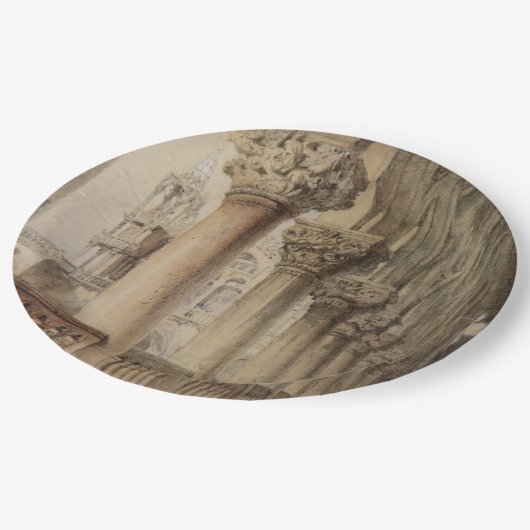 Der Dogenpalast (von John Ruskin) Pappteller (Schrägansicht)