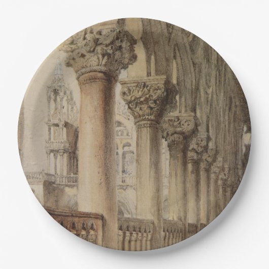 Der Dogenpalast (von John Ruskin) Pappteller (Vorderseite)