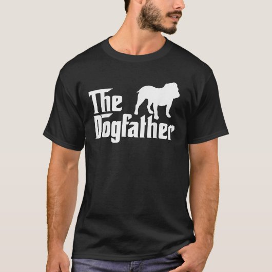 Der Dogvater Bulldog Funny T-Shirt (Vorderseite)