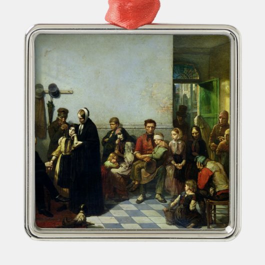 Der Doktor für die Armen Silbernes Ornament (Vorne)