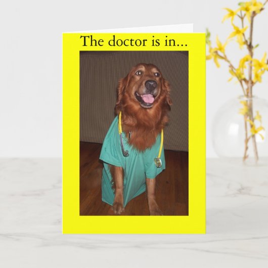 Der Doktor ist da... Karte (Gelbe Blume)