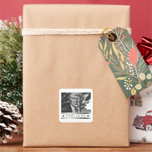 Der Don-Bleistift Zeichnend Quadratischer Aufkleber (Feiertag)