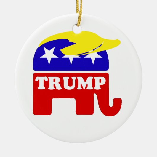 Der Donald Trumptoupee-Republikaner-Elefant Keramikornament (Vorne)