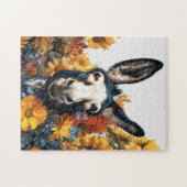 Der Donkey im Garten der Wildblume lächeln Puzzle (Horizontal)