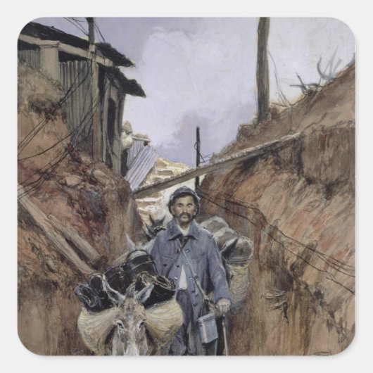 Der Donkey, Somme, 1916 Quadratischer Aufkleber (Vorderseite)