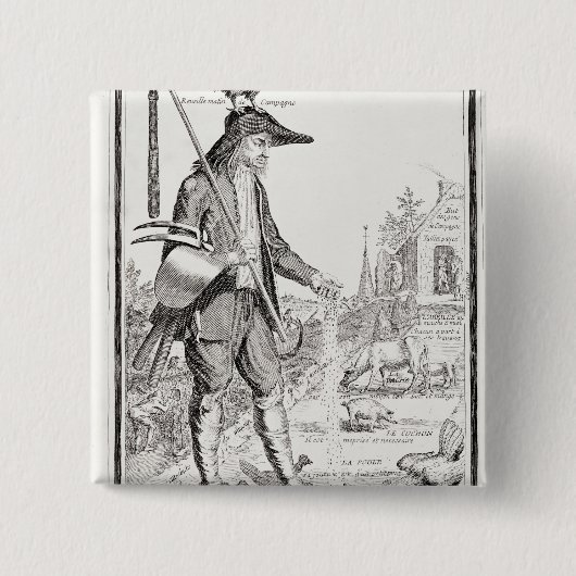 Der Dorf-Bauer, geboren zu leiden, c.1780 Button (Vorderseite)