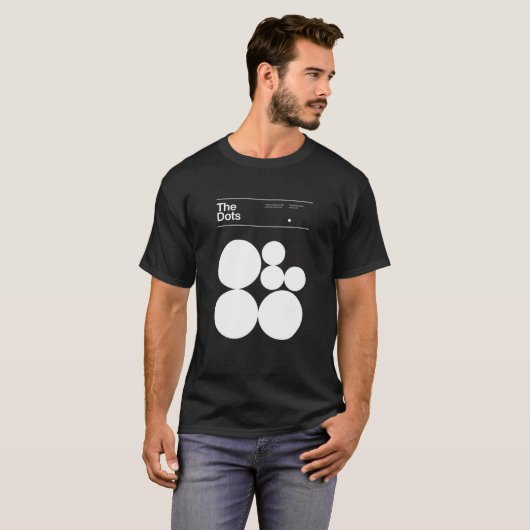 Der Dots-Minimalismus dotiert typografisches Desig T-Shirt (Vorne ganz)