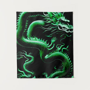 Der Drache Grün Wandteppich