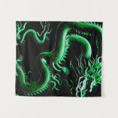 Der Drache Grün Wandteppich (Vorderseite (Horizontal))