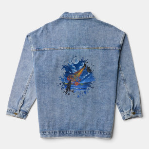 Der Drache- Handgefertigtes Kunstwerk Jeansjacke