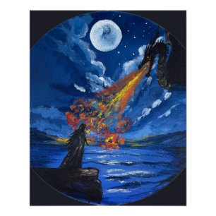  Der Drache - Handgefertigtes Kunstwerk  Poster