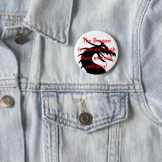 Der Drache kommt! Button (Beispiel)
