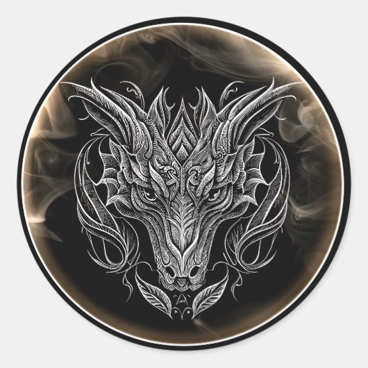 Der Drache Runder Aufkleber (Vorderseite)