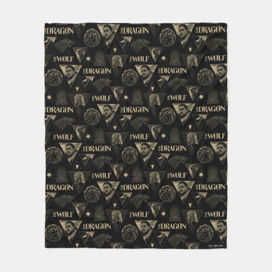 Der Drache und das Wolf Daenerys & Jon-Muster Fleecedecke (Vorderseite)